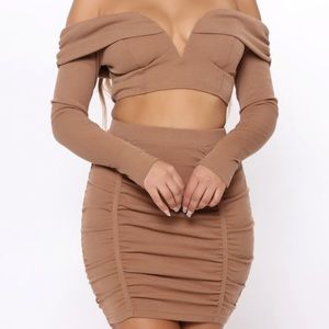Fashion Nova Great Ribbed Skirt Set